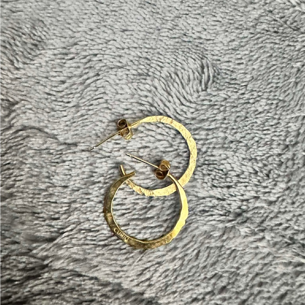 Gold Textured Hoop Earrings